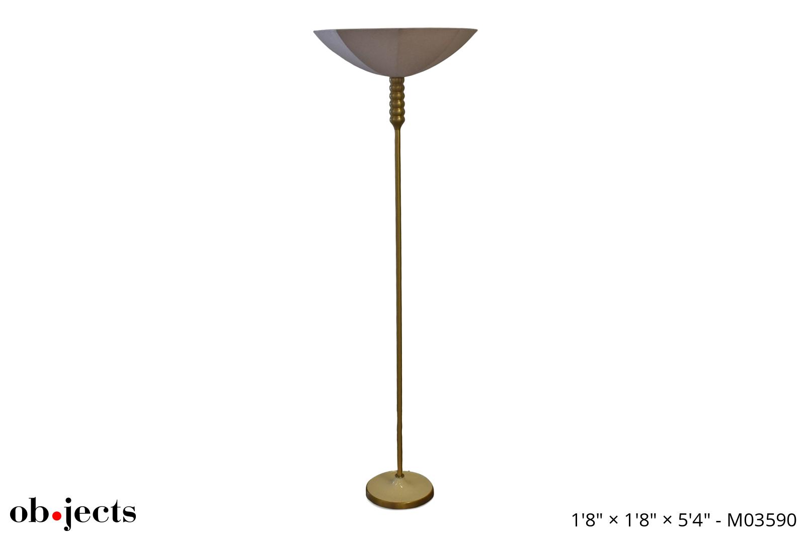 Floor Lamp Brass w/Upside Down Umbrella Shade | Ob•jects