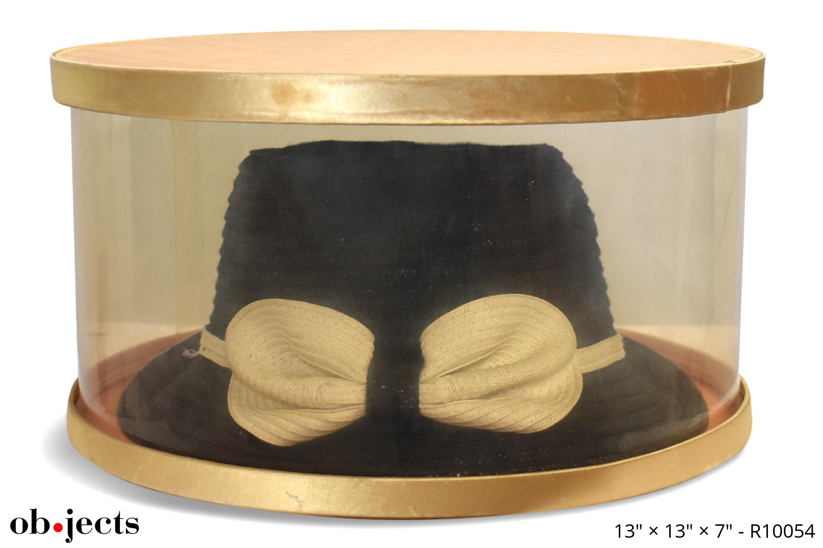 Hat Box Clear Round w/Assorted Vintage Hats | Ob•jects