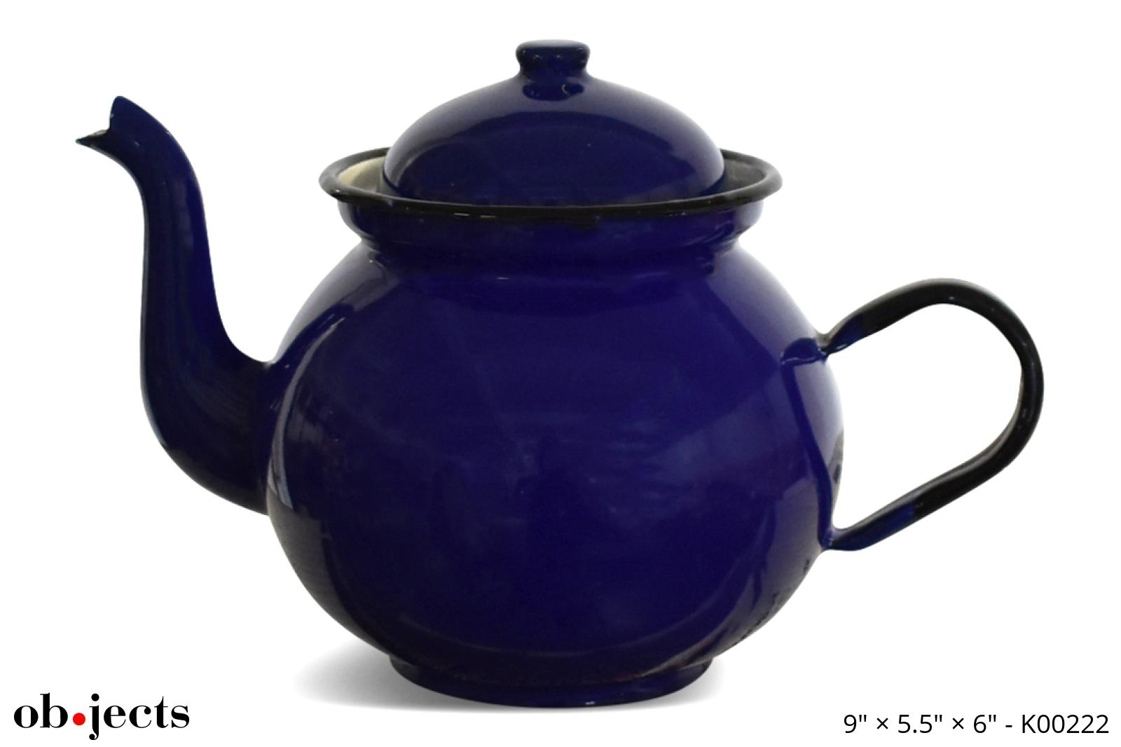Teapot Blue Enamelware Ob•jects
