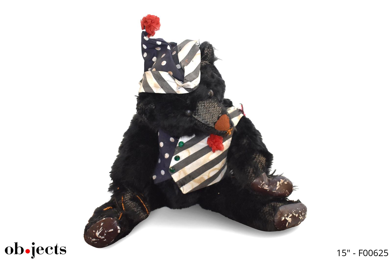 Bear Clown Vintage Stuffed Toy Black | Ob•jects