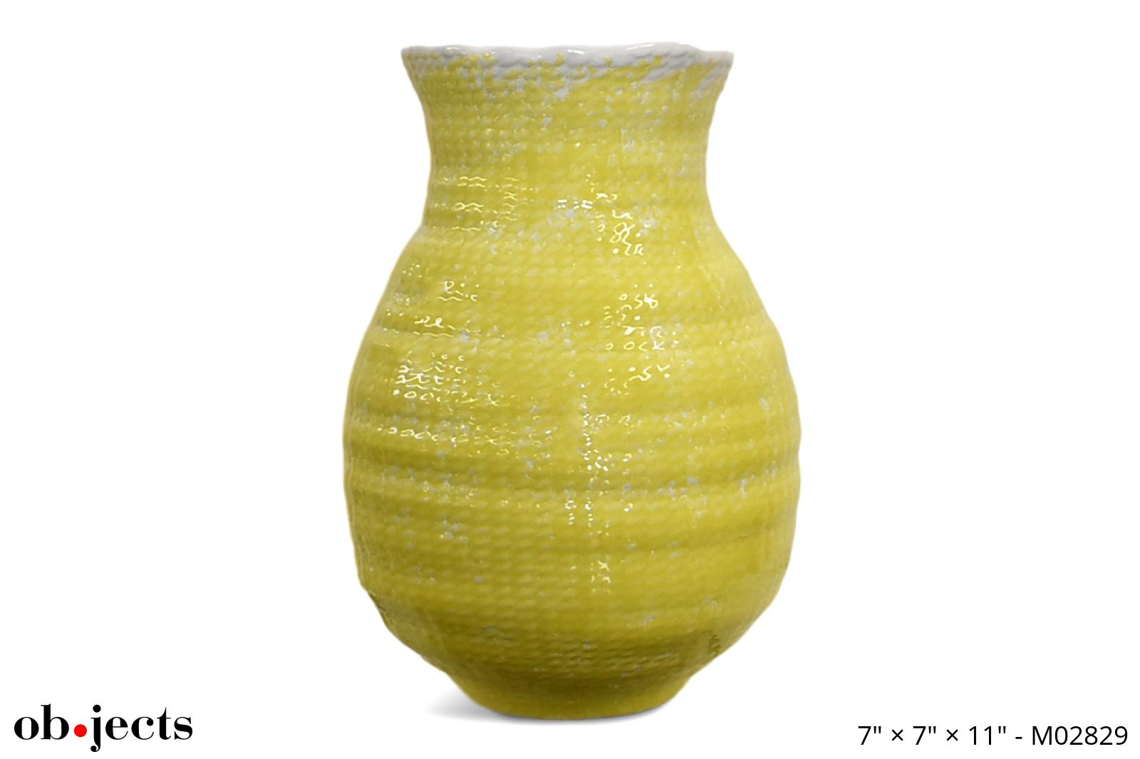 Vase Citron Yellow Bumpy Ceramic | Ob•jects